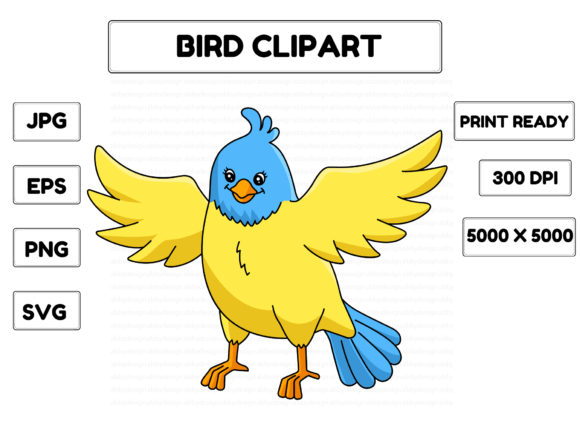 Bird Animal Cartoon Colored Clipart: Graphics & Illustrations for Handmade Makers