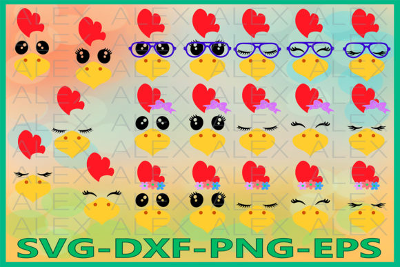 Chicken Face, Animal Graphics & Illustrations