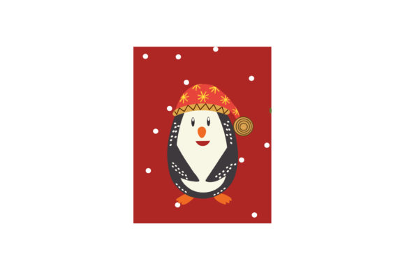Christmas Animal Character Penguin: Festive Graphics & Illustrations