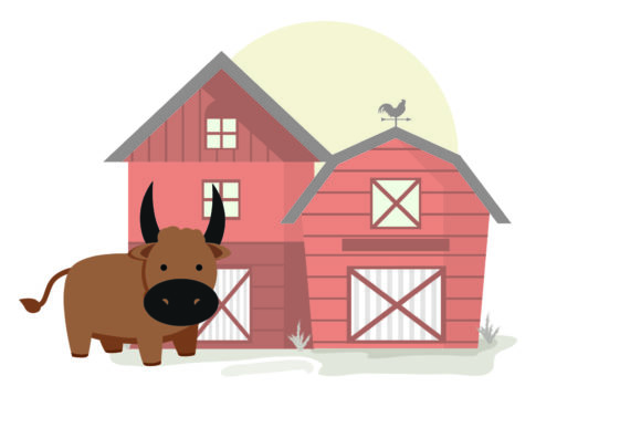 Cute Animal Bull Graphics & Illustrations