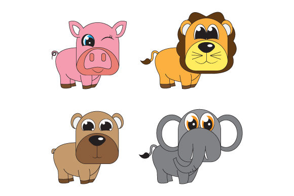 Cute Animal Character Cartoon Graphics & Illustrations