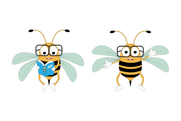Cute Bee Animal Cartoon: Friendly Graphics & Illustrations