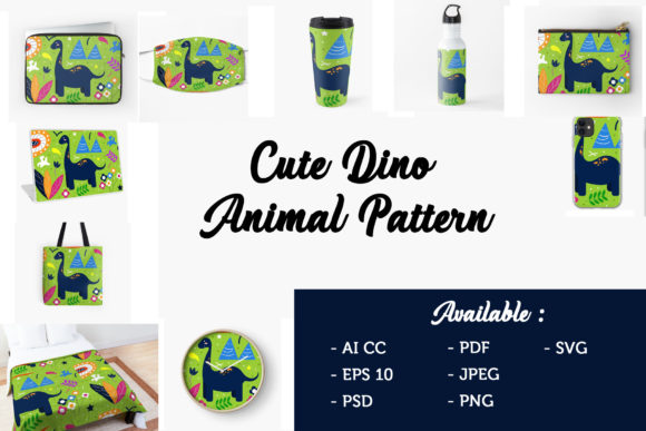 Cute Dinosaurus Animal Illustration: Graphics & Illustrations for Local Branding