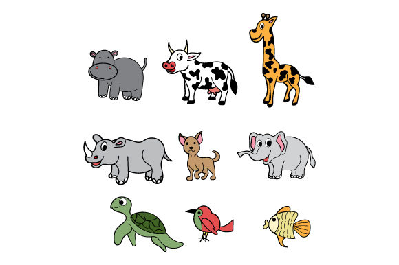 Cute Drawing Animal Colorful