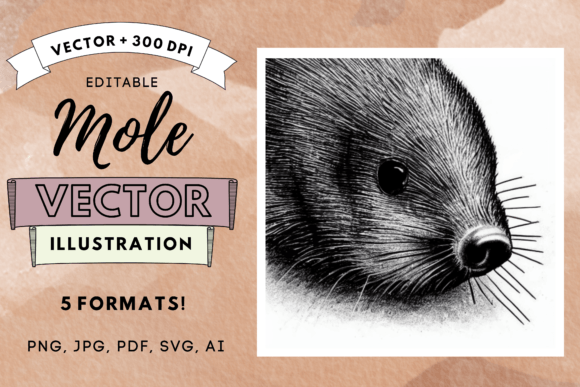 Cute Mole Animal Nursery Kids Wall Decor