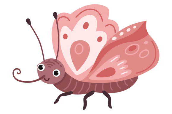 Cute Moth Character Graphics: Wild Summer Illustrations