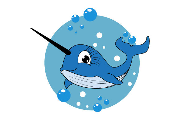 Cute Narwhal Animal Cartoon Graphics & Illustrations