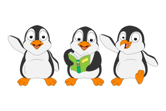 Cute Penguin Animal Cartoon: Graphics & Illustrations for Sellers