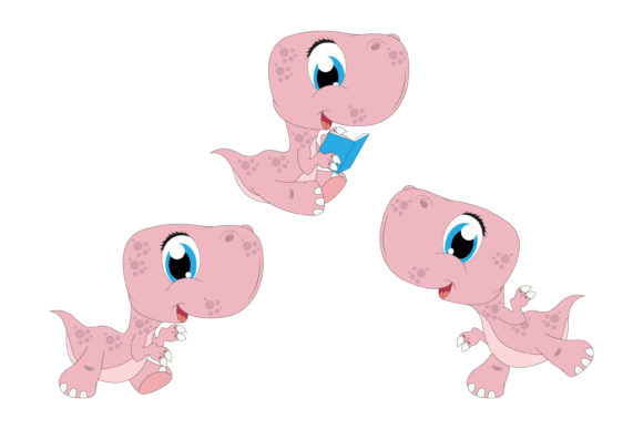 Cute Pink Dinosaur Animal Cartoon