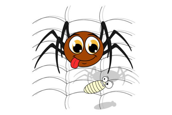 Cute Spider Animal Cartoon: Friendly Illustrations & Graphics for Local Brands