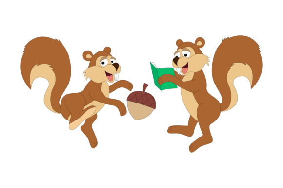 Cute Squirrel Animal Cartoon Graphics & Illustrations
