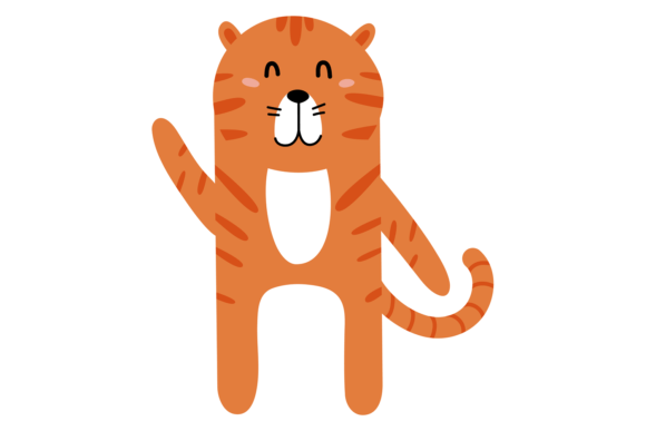 Cute Tiger Character Graphics & Illustrations