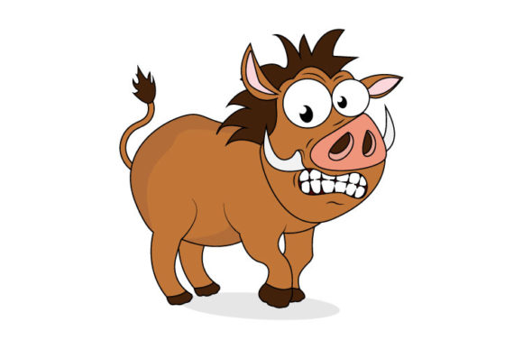 Cute Wild Boar Animal Cartoon