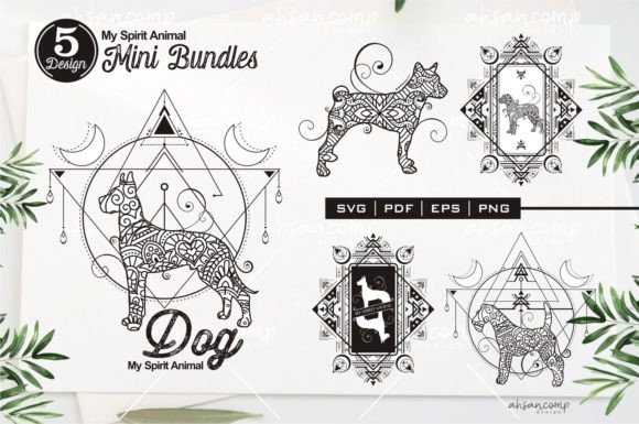 Dog Mandala Graphics & Illustrations