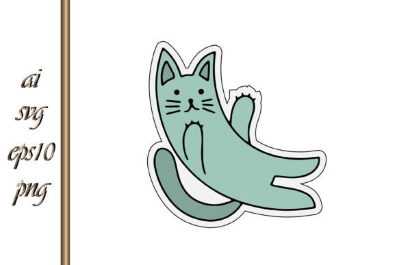 Doodle Cat Clipart Cartoon Animal Vector: Graphics & Illustrations