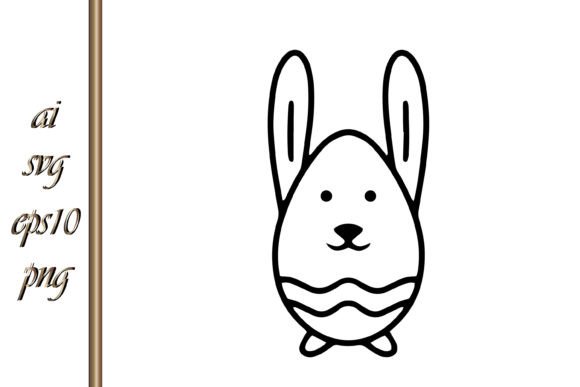 Doodle Rabbit Egg Easter Animal Vector: Graphics & Illustrations