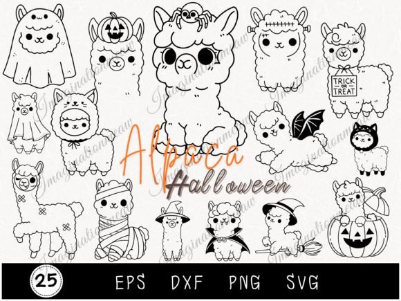 Funny Halloween Animal Alpaca Llama SVG