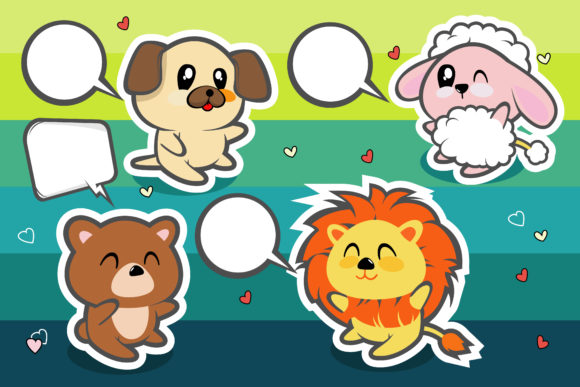 Happy Cute Animal Graphics & Illustrations