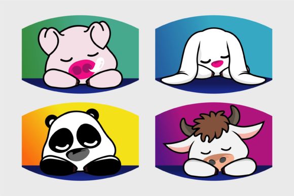 Mask Cute Lazy Animal Sublimation Vector Graphics