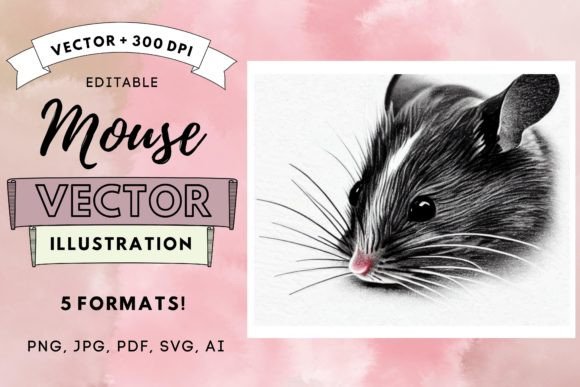 Nursery Cute Mouse Animal Illustration: Graphics & Illustrations