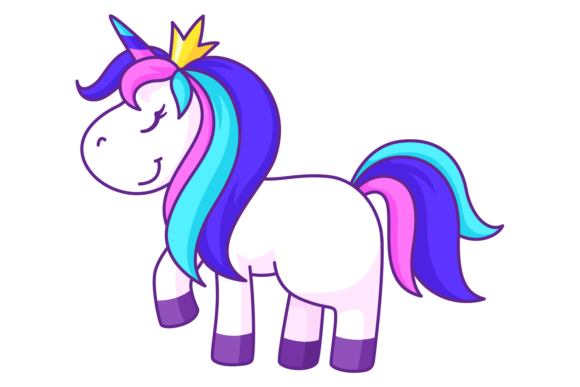 Princess Unicorn Graphics: Cute Magic Animal Illustrations