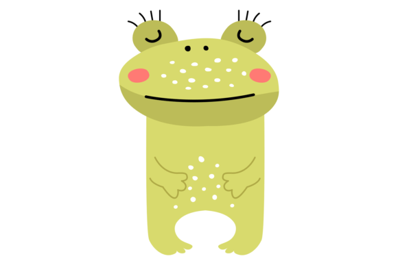 Sleeping Frog Graphics: Happy Green Animal Illustrations