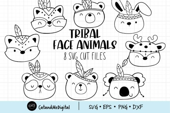 Tribal Face Animal SVG: Graphics & Illustrations for Local Branding