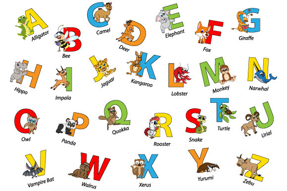 Uppercase with Cute Animal Character