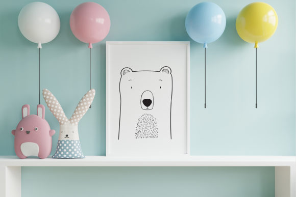 Wall Art: Cute Bear Animal Clip Art Graphics & Illustrations