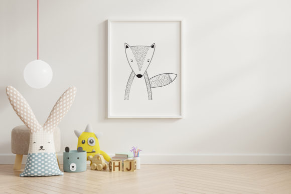 Wall Art: Cute Red Fox Animal Clip Art — Graphics & Illustrations